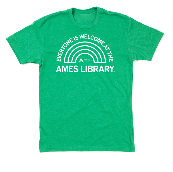 Everyone is Welcome at the Ames Library T-Shirt – RAYGUN