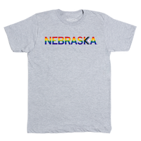 Nebraska Text Progress Pride Flag