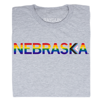 Nebraska Text Progress Pride Flag