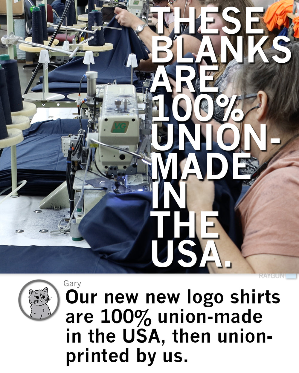 RAYGUN Block Text Logo Union Made