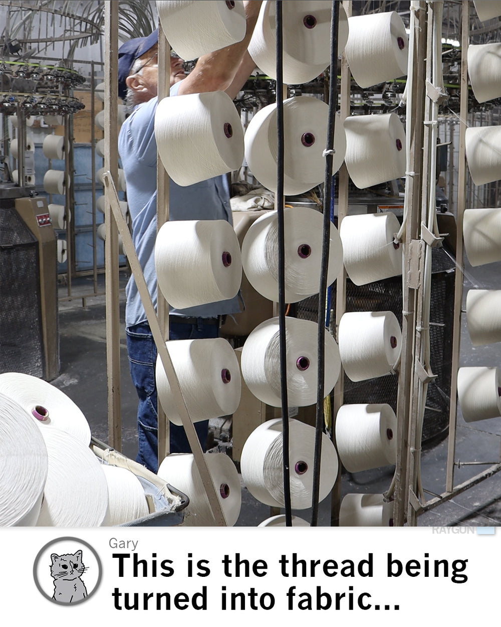 RAYGUN Block Text Logo Navy Union Made