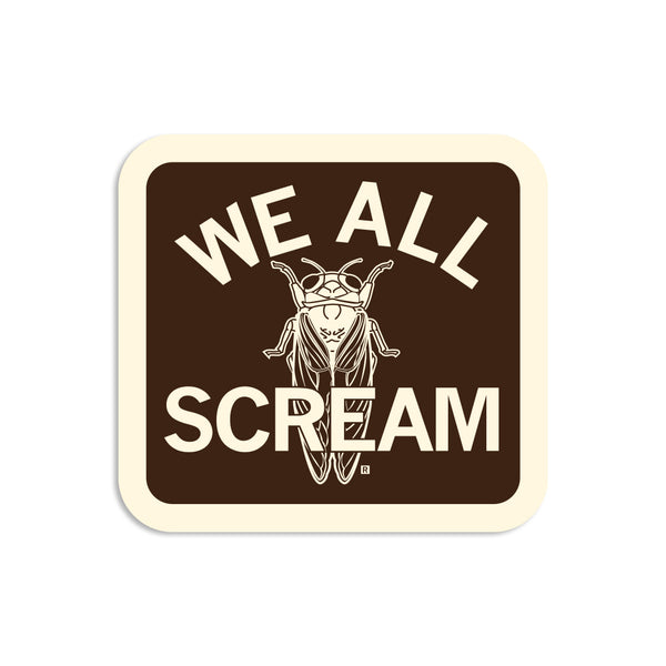 We All Scream Cicada Sticker