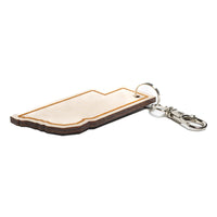 Nebraska Outline Wood Keychain