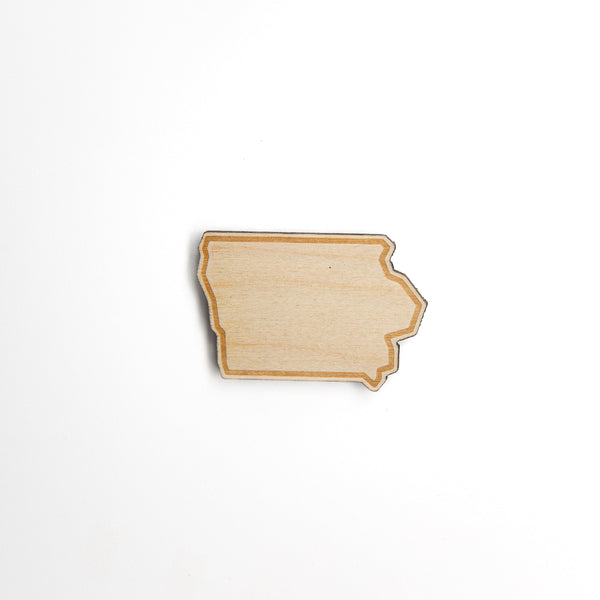 Iowa Outline Wood Magnet