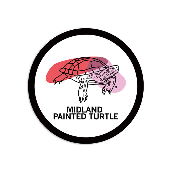 Midland Painted Turtle Circle Sticker