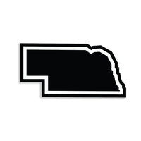 Nebraska Outline Black & White Die-Cut Sticker