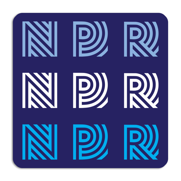 NPR 90's Logo Repeating Die-Cut Sticker