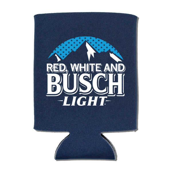 Red White And Busch Light Graphic Can Cooler