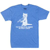 You've Cat to be Kitten Me Right Meow Cats Animals Kitty Raygun T-Shirt Heather Blue White Standard Unisex Snug Pets