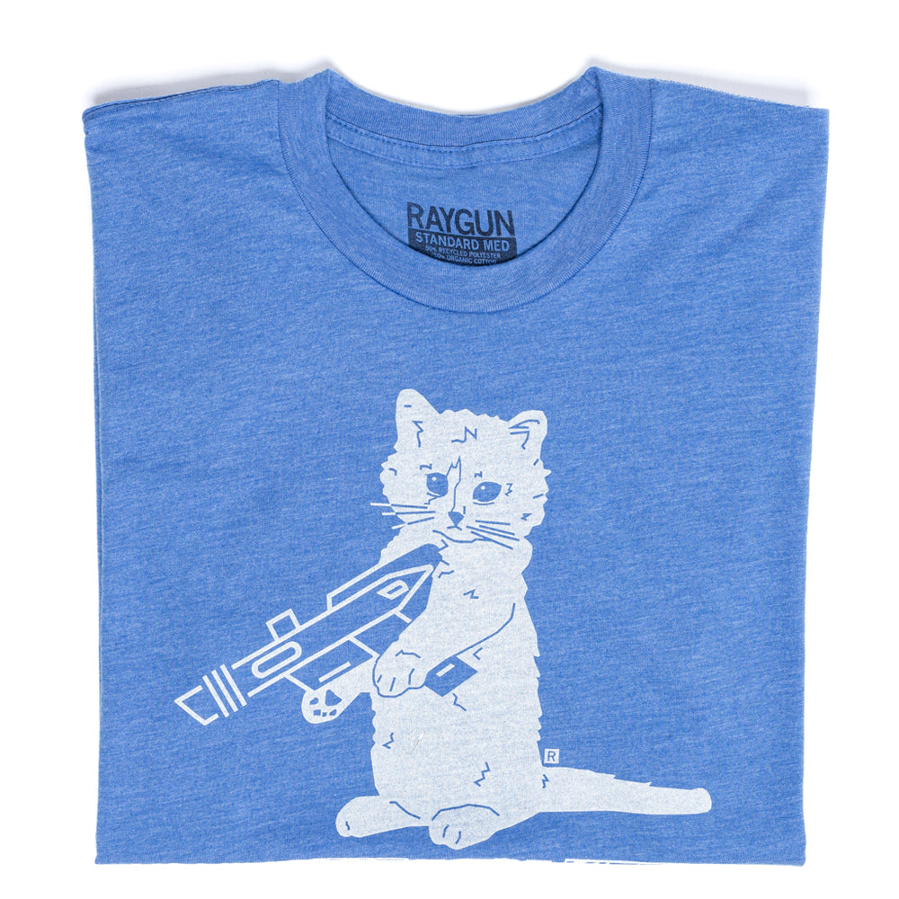 You've Cat to be Kitten Me Right Meow Cats Animals Kitty Raygun T-Shirt Heather Blue White Standard Unisex Snug Pets