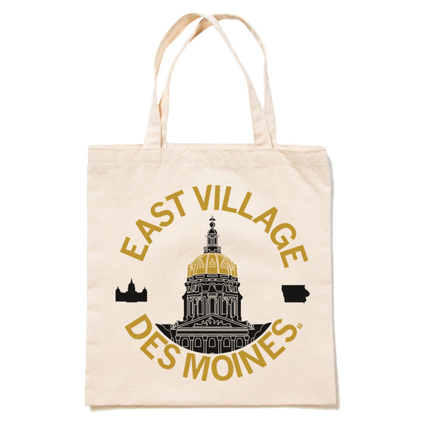 Des Moines East Village Capitol Tote Bag RAYGUN