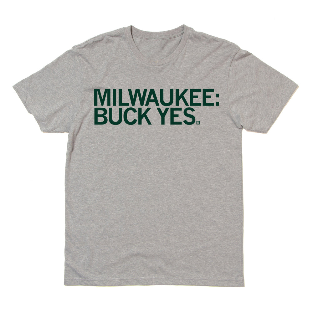 Milwaukee Buck Yes NBA Basketball Bucks Sports Wisconsin Raygun T-Shirt Standard Unisex Snug Champion Championship