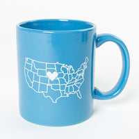 Omaha Heartland Blue White Nebraska Heart USA Midwest Mug Coffee Food Beverage Drink Mugs Raygun
