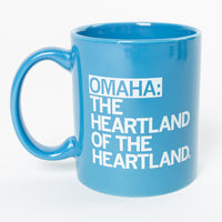Omaha Heartland Blue White Nebraska Heart USA Midwest Mug Coffee Food Beverage Drink Mugs Raygun