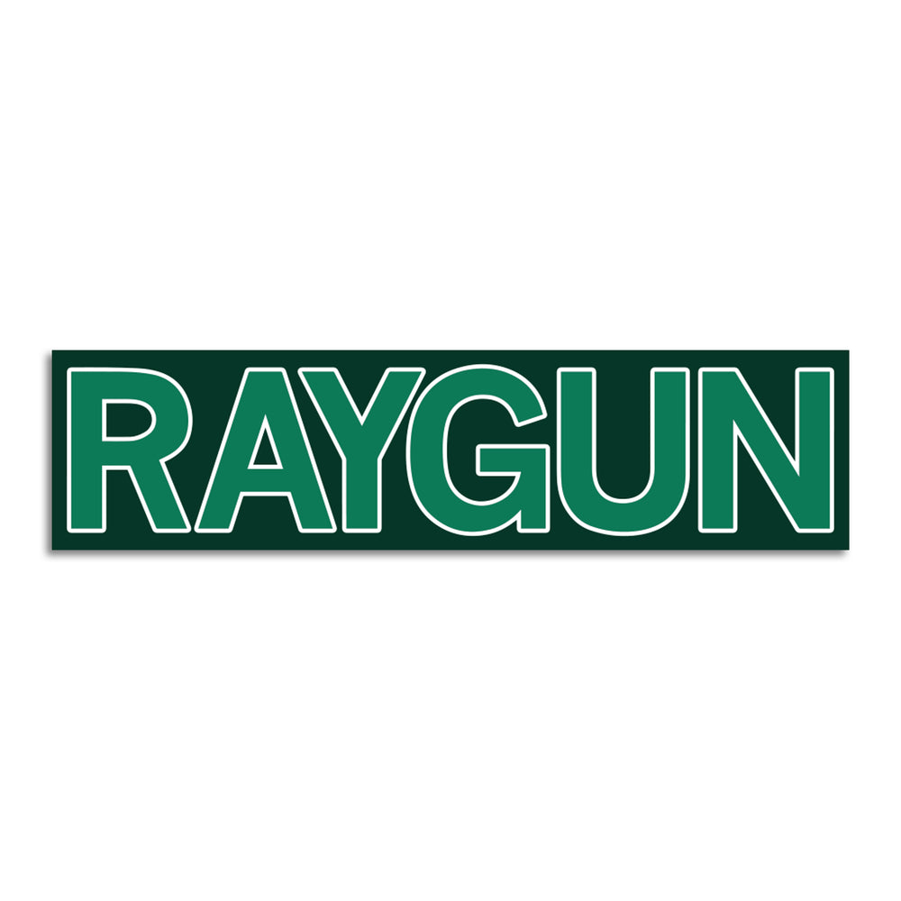 RAYGUN Block Text Logo Dark Green Die-Cut Sticker