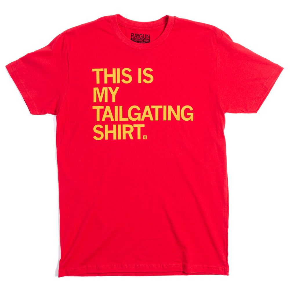 Tailgating Red & Gold Raygun T-Shirt Standard Unisex This is My Tailgating Shirt Iowa State Cyclones Ames IS ISU