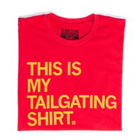 Tailgating Red & Gold Raygun T-Shirt Standard Unisex This is My Tailgating Shirt Iowa State Cyclones Ames IS ISU