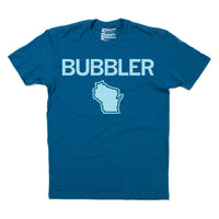 Wisconsin Bubbler State Midwest Cool Blue Powder Blue Raygun T-Shirt Standard Unisex Snug