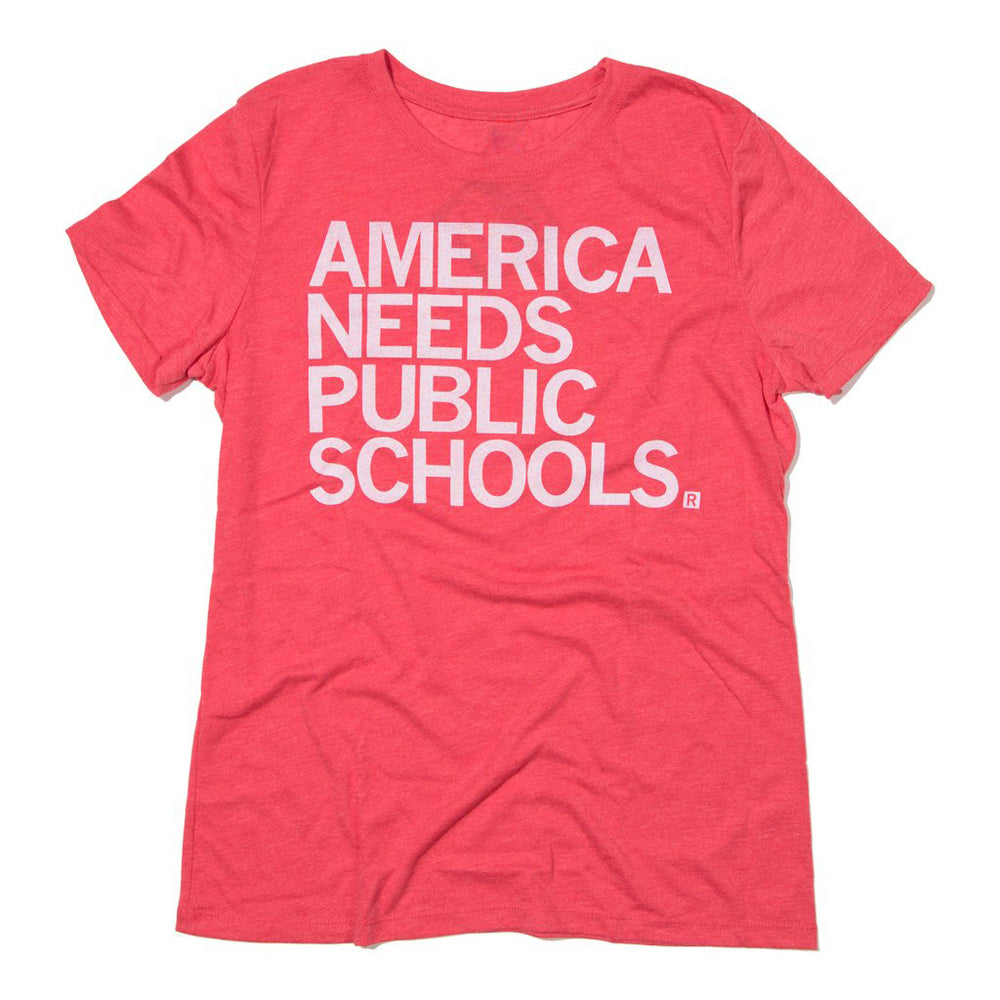 america needs public schools t-shirt snug womens