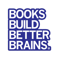 books build better brains sticker, library sticker