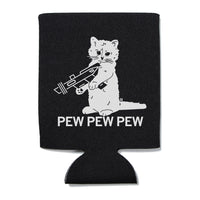 Pew Pew Pew Raygun Can Cooler Cat Kitten Gary Koosie Tailgate Tailgating Black White