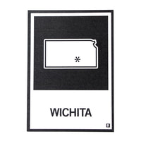 Wichita KS State Outline Postcard
