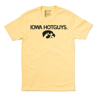 Iowa Hotguys Hawkeye Hawkeyes Hotguy Hot Guy Hawk Eye Iowa University University of Iowa Iowa City Banana Cream Black Yellow UofI UI Raygun T-Shirt Standard Unisex Snug