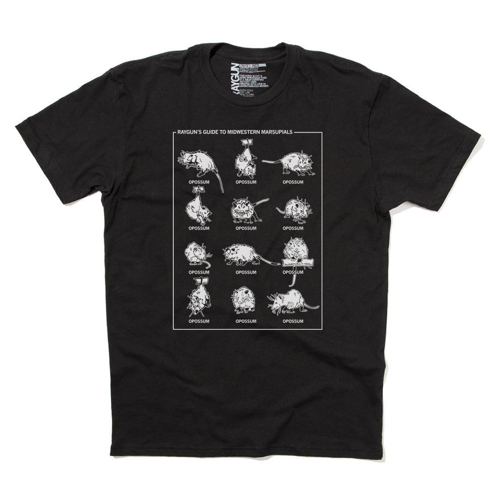 Raygun's Guide to Midwestern Marsupials Opossum Animal Nature Raygun Black White Standard Snug Unisex