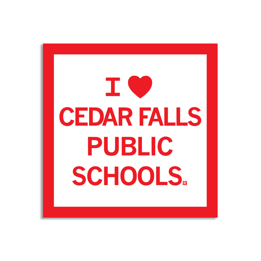 I heart cedar falls public school sticker iowa education teaching
