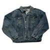 RAYGUN blue denim jacket with a button-up front, two chest pockets, and a vintage design.