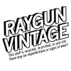Raygun Vintage logo featuring an ethically sourced vintage Rocawear jacket. Text states: This stuff is recycled, re-printed, or just old. There may be imperfections or signs of wear!.