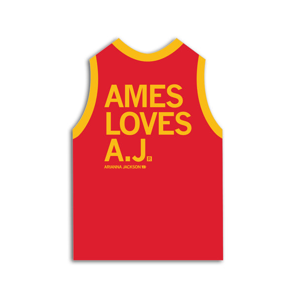 Ames Loves AJ Jersey Die-Cut Sticker