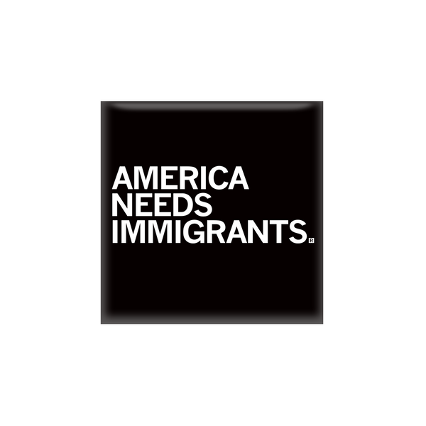 Square black magnet with left aligned white text that says, 