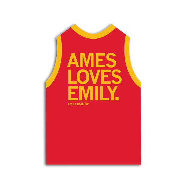 Ames Loves Emily Jersey Die-Cut Sticker