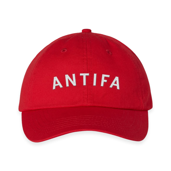 ANTIFA Curved Logo Dad Hat Red