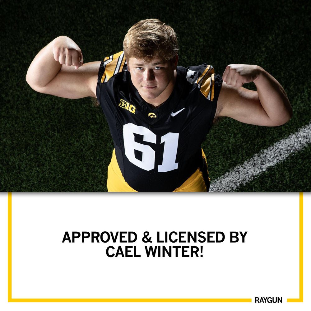 Promo image of Cael Winter in uniform with text below that reads "APPROVED & LICENSED BY CAEL WINTER!"