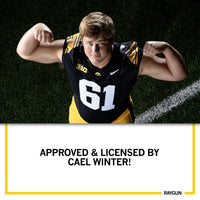 Promo image of Cael Winter in uniform with text below that reads "APPROVED & LICENSED BY CAEL WINTER!"