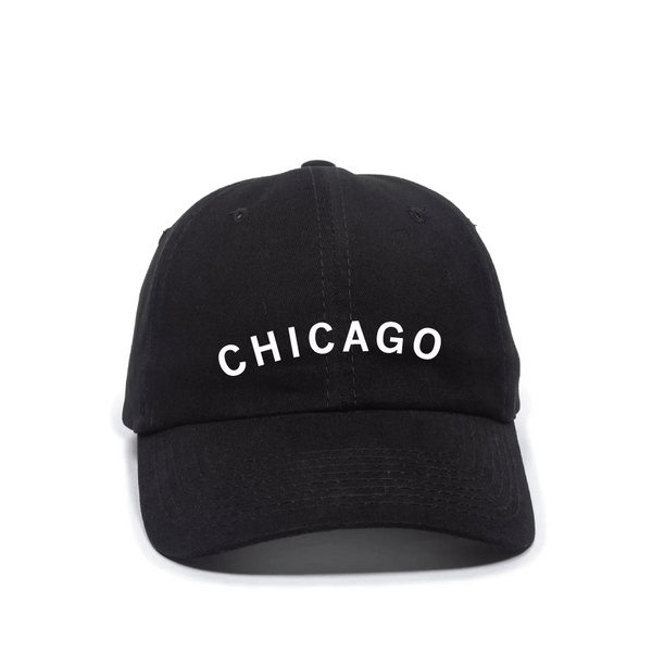 Chicago Curved Logo Black Dad Hat