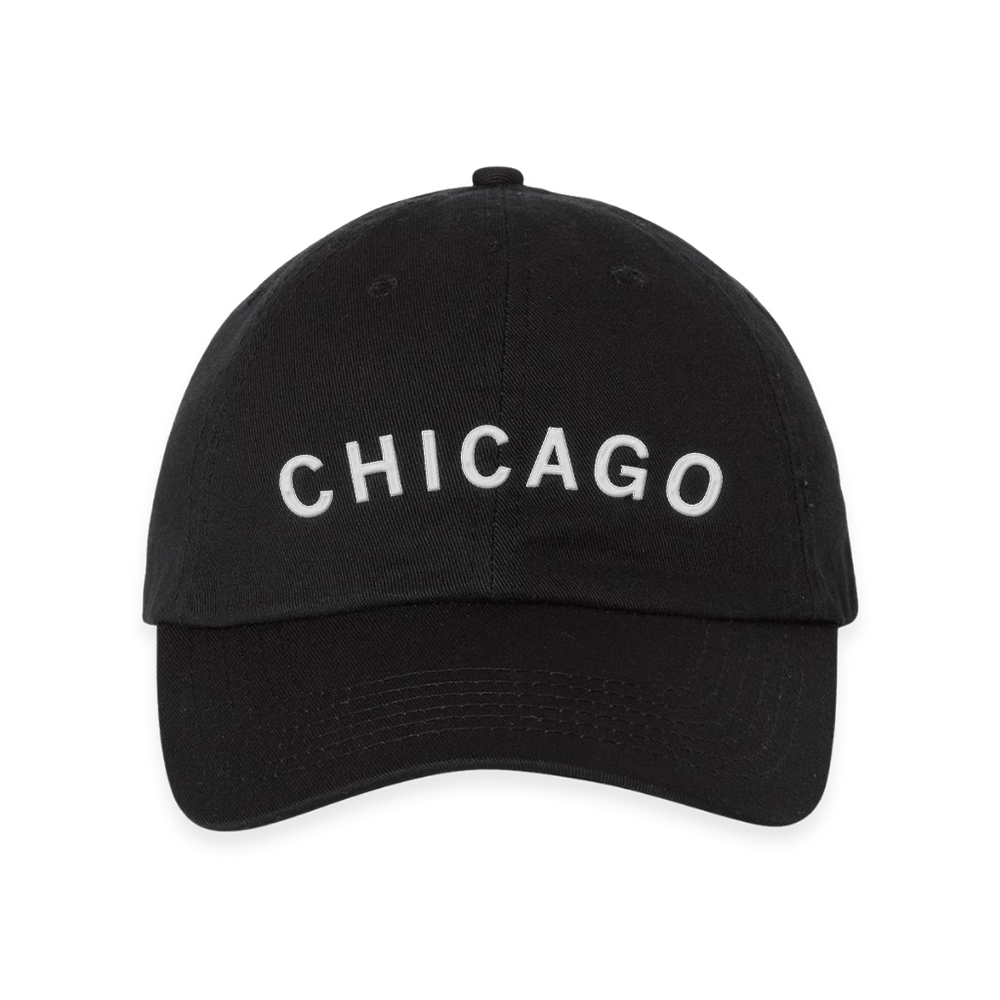 Chicago Curved Logo Black Dad Hat