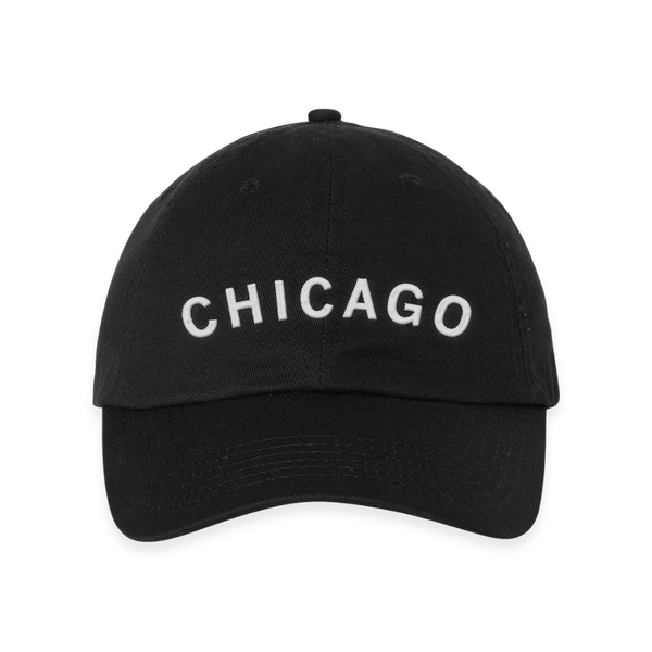 Chicago Curved Logo Black Dad Hat