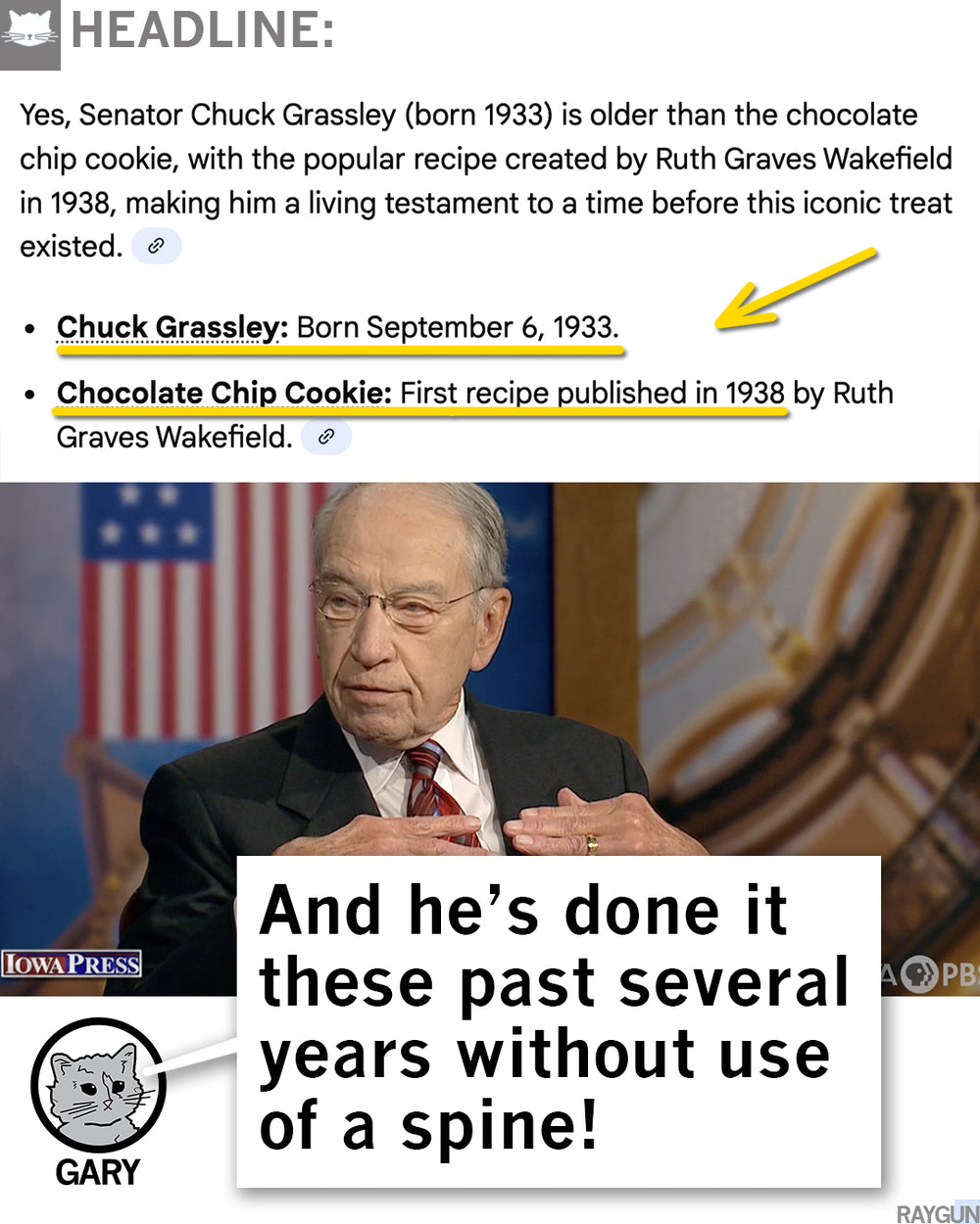 Grassley: Older Chocolate Chip Cookie