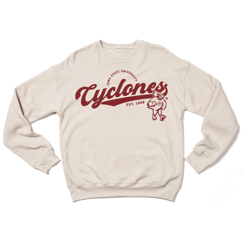 Cyclones Script Logo Crew Sweatshirt