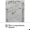 A white, union made t-shirt featuring a line drawing of a dragon and the handwritten text Cant gaslight me, Im real.