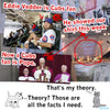 A collage of Eddie Vedder in a Chicago Cubs jersey, a concert stage with a banner reading JD Vance killed the popf, Pope Francis with bishops, and a cat and dog discussing these images on a union made, sweatshop free t-shirt.