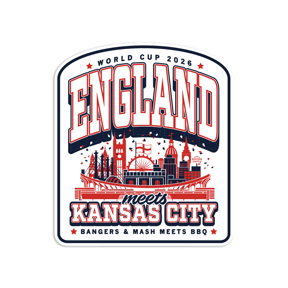 England KC Max Collegiate Die-Cut Sticker