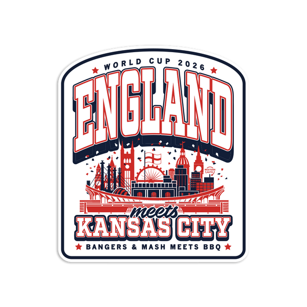 England KC Max Collegiate Die-Cut Sticker