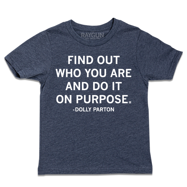 Short sleeve heather denim kids t-shirt with white print that reads 