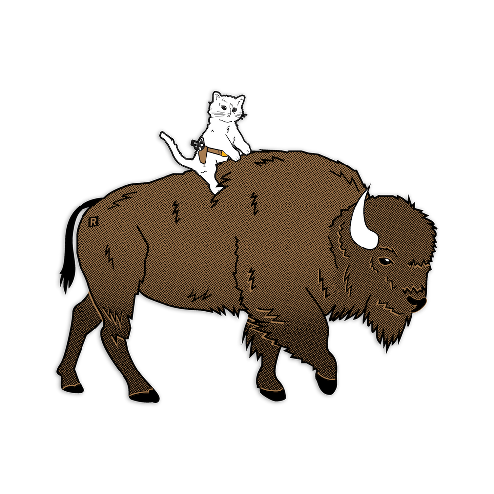 Gary Riding Bison Die-Cut Sticker