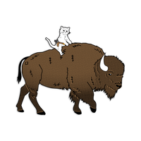 Gary Riding Bison Die-Cut Sticker