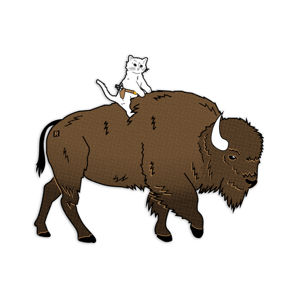 Gary Riding Bison Die-Cut Sticker